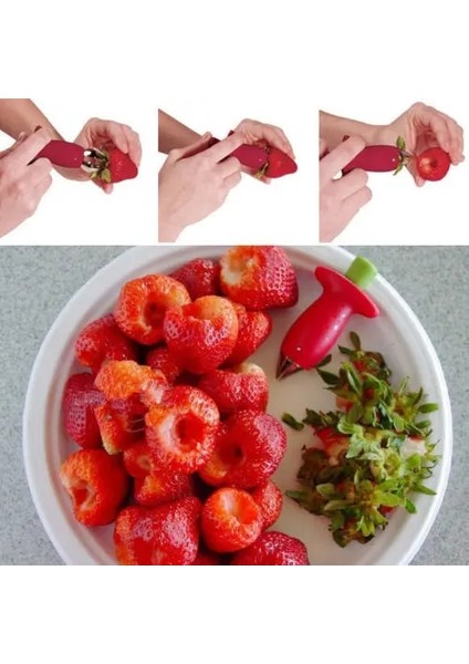 Çilek Berry Kök Yaprakları Huller Gem Remover Kaldırma Meyve Tart Mutfak Aracı (Yurt Dışından) fırsatları