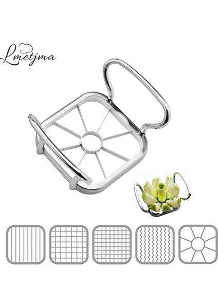 Lmetjma Elma Kesici Dilimleme Paslanmaz Çelik Sebze Meyve Öğütücüler Manuel Patates Cipsi Kesici Şerit Doğrayıcı KC0024 (Yurt Dışından)