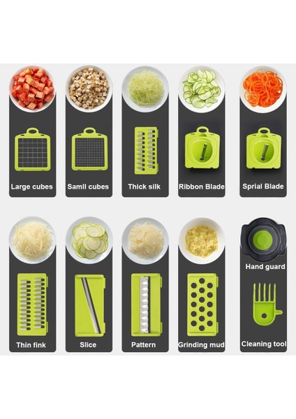 Ben Stil 9 1 Çok Fonksiyonlu Sebze Kesici Meyve Dilimleme Rende Öğütücüler Tahliye Sepeti Dilimleme Mutfak Alet Aksesuarları Ücretsiz Gemi (Yurt Dışından) fırsatları