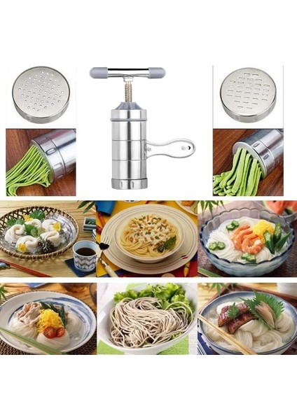 5 Kafa Stili Paslanmaz Çelik Manuel Erişte Makinesi Pres Makarna Makinesi Erişte Kesici Presleme Kalıpları ile Spagetti Mutfak Aletleri Yapımı (Yurt Dışından) fiyatları