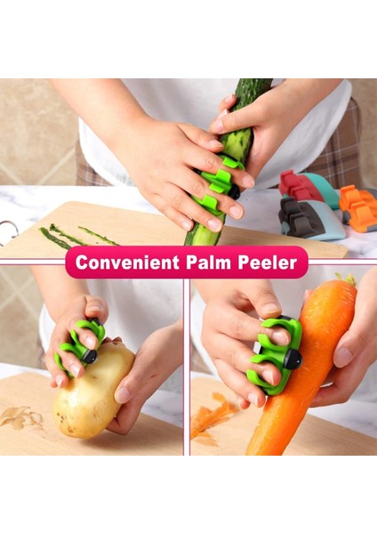 Turuncu Tarzı Palmiye Meyve Soyucu Parmak Patates Soyucu Mutfak Sebze Soyucu Rahat Kauçuk Parmak Kavrama Kabak Havuç Salatalık Soyma (Yurt Dışından) fırsatları