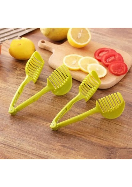 Şekil Stilinde Gösterildiği Gibi 1 Adet Plastik Yeşil Manuel Dilimleyiciler Domates Dilimleyici Meyve Kesici Domates Limon Kesici Yardımcısı Pişirme Tutucu Mutfak Aracı (Yurt Dışından) fırsatları