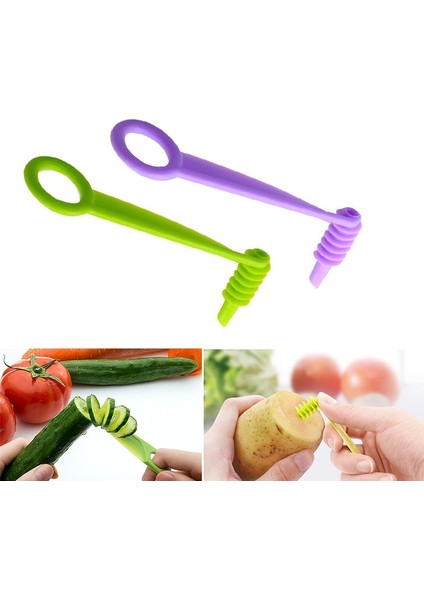 1 Adet Rastgele Renk Stili 1 Adet Manuel Spiral Vida Dilimleme Bıçağı El Dilimleme Kesici Patates Havuç Salatalık Sebze Spiral Bıçak Mutfak Aksesuarları Araçları (Yurt Dışından)