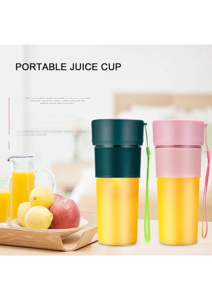 Pembe Stil 270ML Elektrikli Meyve Sıkacağı Mini Kablosuz Blender USB Şarj Edilebilir Meyve Mikser Fincan Smoothie Maker Mutfak Robotu Suyu Sıkacağı (Yurt Dışından)