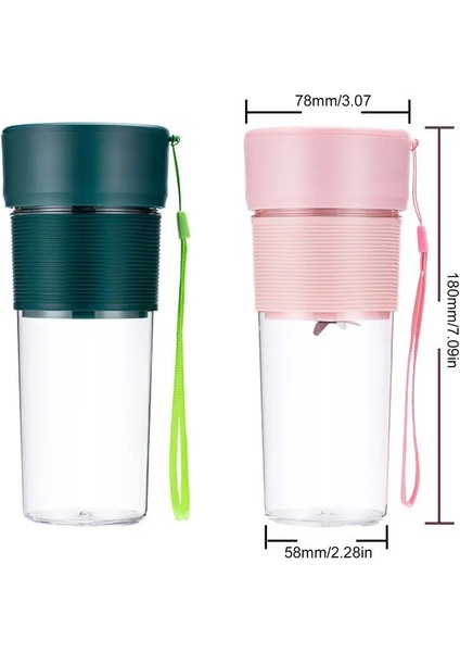 Pembe Stil 270ML Elektrikli Meyve Sıkacağı Mini Kablosuz Blender USB Şarj Edilebilir Meyve Mikser Fincan Smoothie Maker Mutfak Robotu Suyu Sıkacağı (Yurt Dışından)