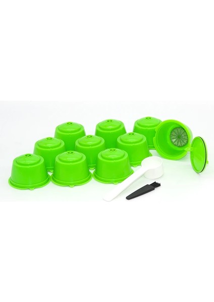 10 Adet Koyu Yeşil Stil 10 Adet Nescafe Için Doldurulabilir Kapsüller Dolce Gusto Kahve Kapsülleri Kaşık Fırça ile Yeniden Kullanılabilir Filtre Kahve Bölmeleri Yüksek (Yurt Dışından)