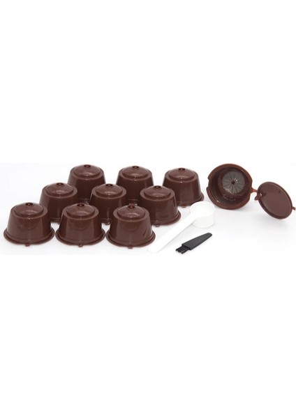 10 Adet Koyu Yeşil Stil 10 Adet Nescafe Için Doldurulabilir Kapsüller Dolce Gusto Kahve Kapsülleri Kaşık Fırça ile Yeniden Kullanılabilir Filtre Kahve Bölmeleri Yüksek (Yurt Dışından)