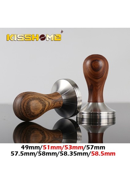 Cordia Dichoto Ahşap Stili 51 mm Ahşap Saplı Kahve Sabotaj Espresso Tozu Çekiç Paslanmaz Çelik Barista Araçları (Yurt Dışından)