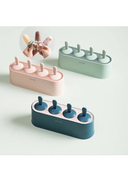 Sarı Stil Dondurma Kalıbı Buzlu Şeker Dıy Aracı 4 Delikli Ev Yapımı Buz Pop Yapma Kutusu Dondurma Araçları Buz Kutusu Silikon Buzlu Şeker Kutusu Mutfak Aracı (Yurt Dışından) modelleri