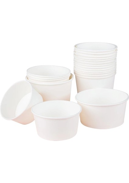Kapak Stili ile 350ML Ack Büyük Kapasiteli Beyaz Kağıt Kase Fast Food Saklama Tek Kullanımlık Gıda Paketi Plastik Kapak (Yurt Dışından)