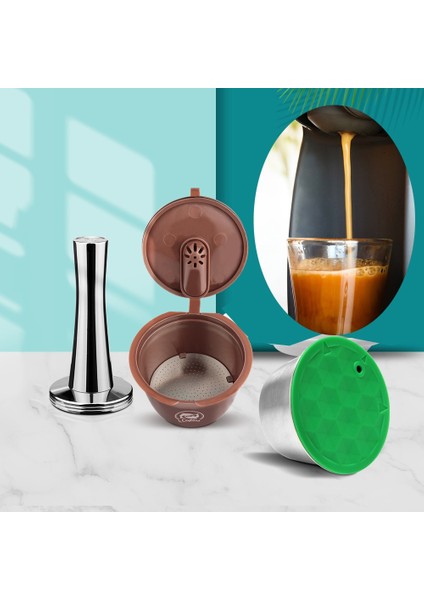 1 Normal 2 Krema Tarzı Dolce Gusto Için Paslanmaz Çelik Kahve Kapsülü Doldurulabilir Yeniden Kullanılabilir Nescafe ile Uyumlu Dolce Gusto Yeniden Kullanılabilir Kahve Filtreleri (Yurt Dışından)