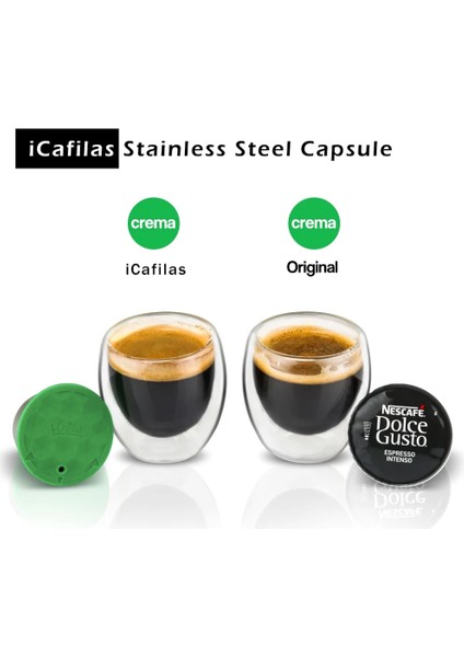 1 Normal 2 Krema Tarzı Dolce Gusto Için Paslanmaz Çelik Kahve Kapsülü Doldurulabilir Yeniden Kullanılabilir Nescafe ile Uyumlu Dolce Gusto Yeniden Kullanılabilir Kahve Filtreleri (Yurt Dışından)
