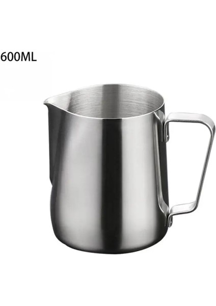 600ML Tarzı Paslanmaz Çelik Cezve Latte Fincan Cappuccino Süt Sürahisi Espresso Fincan Latte Art Süt Köpürtücü Köpüren Pot Mutfak Aksesuarları (Yurt Dışından)