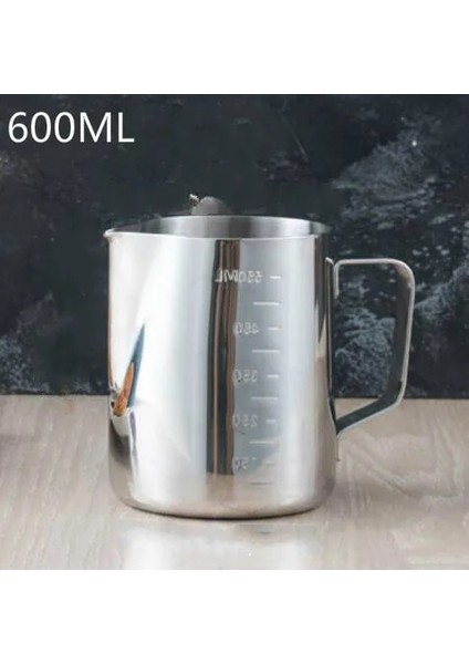 Ölçek Stili ile 600ML Paslanmaz Çelik Köpürtücü Kahve Sürahi Çekme Çiçek Bardağı Cappuccino Süt Pot Espresso Bardakları Latte Art Süt Köpürtücü Köpürtücü Sürahi Wf (Yurt Dışından)