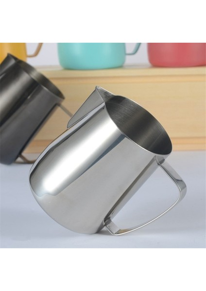 Yapışmaz Kaplama Stili 350 ml ml Süt Buharlama Köpürtme Sürahi Paslanmaz Çelik Yapışmaz Süt Sürahisi Kahve Cappuccino Latte Art Için Çiçek Fincan Çekin (Yurt Dışından) fiyatları
