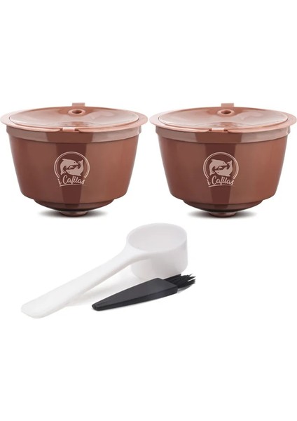 2 Adet Kahverengi Stil Dolce Gusto Için Icafilas Yeniden Kullanılabilir Crema Kahve Kapsülü Cappuccino Filtreleri Nescafe Dolci Gusto Makinesi ile Uyumlu (Yurt Dışından)