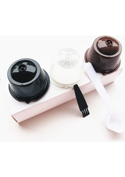 C 3 Adet Karışımı Tarzı Yeniden Kullanılabilir Kahve Kapsül Filtre Fincan Nescafe Dolce Gusto Için Doldurulabilir Kapaklar Kaşık Fırça Filtre Sepetleri Pod Yumuşak Tat Tatlı (Yurt Dışından) modelleri