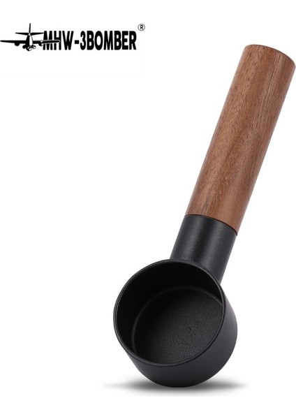 Siyah Stil Mhw-3bomber Mıo Ölçme Kaşığı 8g Paslanmaz Çelik ve Masif Ahşap Barista Araçları Kahve Makinesi Aksesuarları Latte Espresso Lungo (Yurt Dışından)