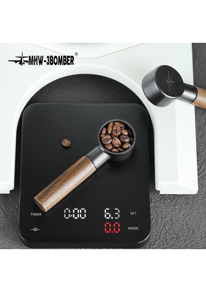 Siyah Stil Mhw-3bomber Mıo Ölçme Kaşığı 8g Paslanmaz Çelik ve Masif Ahşap Barista Araçları Kahve Makinesi Aksesuarları Latte Espresso Lungo (Yurt Dışından) modelleri