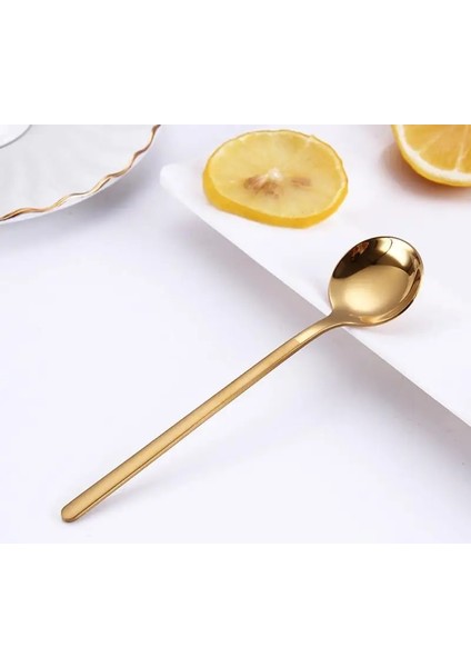 Renkli Stil 13CM Uzun Saplı Paslanmaz Çelik Dondurma Tatlı Çay Kaşığı Renkli Kahve Kaşığı Yemek Takımı Sofra Takımı Mutfak Aracı (Yurt Dışından) indirimleri