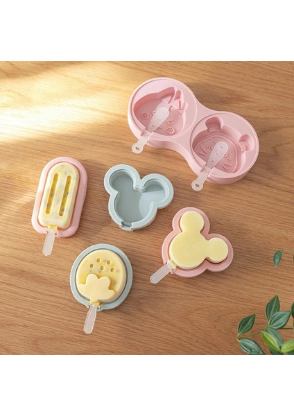 Karikatür-Gri Stil Stili Dondurma Kalıp Kutusu Silikon Ev Dondurma Dondurma Çubukları Ev Yapımı Çocuk Gıda Sınıfı Aşındırıcılar Silikon Kalıp (Yurt Dışından) indirimleri