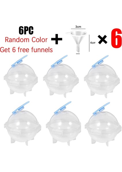 6 Adet Tarzı 6.0x6.0cm 5cm Adet Büyük Yuvarlak Top Buz Küpü Kalıp Dıy Dondurma Makinesi Plastik Buz Kalıp Viski Buz Tepsisi Bar Aracı Mutfak Için (Yurt Dışından)