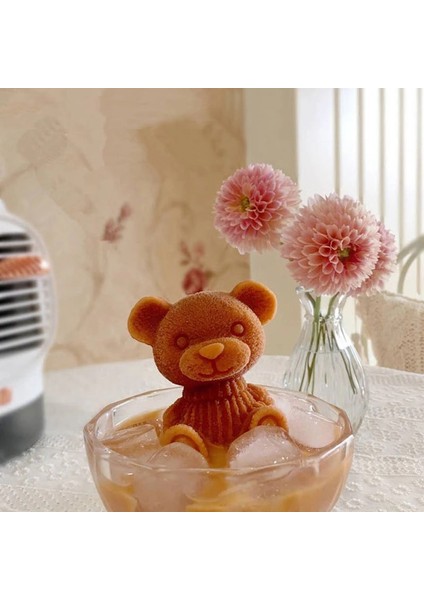 3D Buz Küpü Makinesi Küçük Ayı Şekli Çikolata Kalıp Tepsisi Dondurma Dıy Aracı Viski Şarap Kokteyli Buz Küpü Buz Topu Kalıbı (Yurt Dışından) modelleri