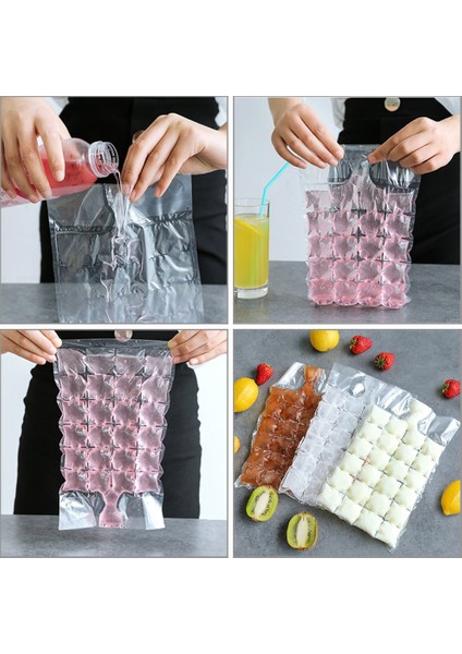 Et Dondurma Kalıpları Suyu Su Dondurma Viski Ice Cube Kalıpları Parti Mutfak Aksesuarları Için Tek Kullanımlık Buz Torbası (Yurt Dışından)