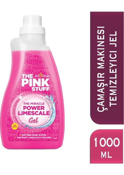 The Pink Stuff Mucizevi Çamaşır Makinesi Temizleyici Kir Koku ve Kireç Önleyici Vegan Jel 1000 ml