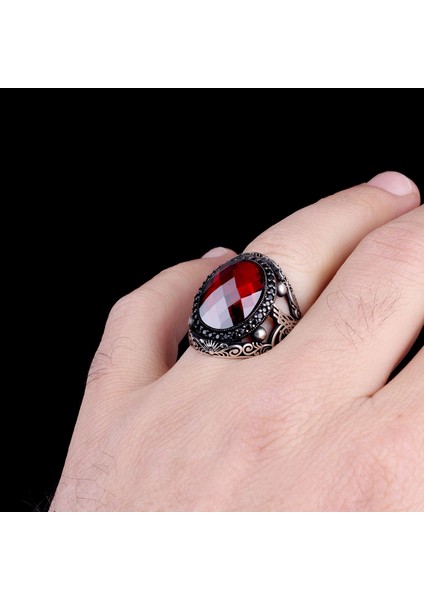 Oval Zirkon Taşlı Tuğra Model 925 Ayar Gümüş Yüzük modelleri