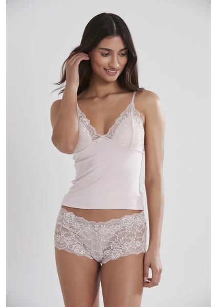 Penye Atlet Külot Kadın Iç Çamaşırı Takımı 332 - Pudra