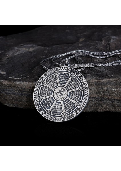 925 Ayar Gümüş Koruma Duaları Yazılı Model Kolye