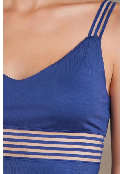 Penye Atlet Külot Kadın Iç Çamaşırı Takımı 300 - Lacivert modelleri