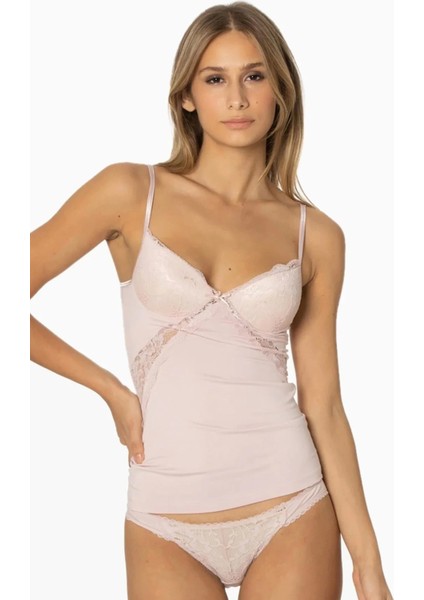 Penye Atlet Külot Kadın Iç Çamaşırı Takımı 356 - Pudra