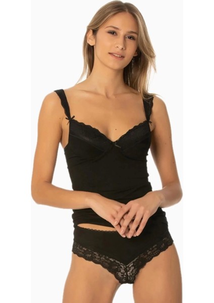 Penye Atlet Külot Kadın Iç Çamaşırı Takımı 394 - Siyah fiyatları