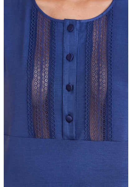 Dantelli Penye 3'lü Kadın Pijama Takımı 2800 - Lacivert fırsatları