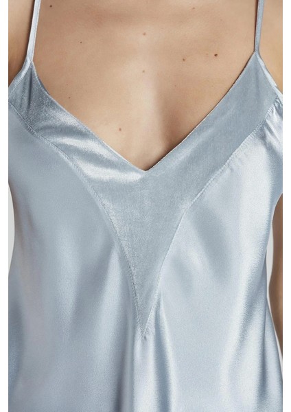 Kadife Saten 3'lü Kadın Pijama Takımı 2040 - Mist fırsatları