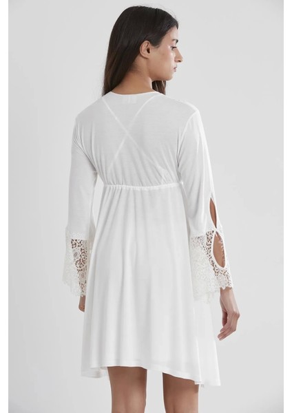 6'lı Penye Gecelik Sabahlık Takım Çeyiz Seti 5325 - Ekru modelleri