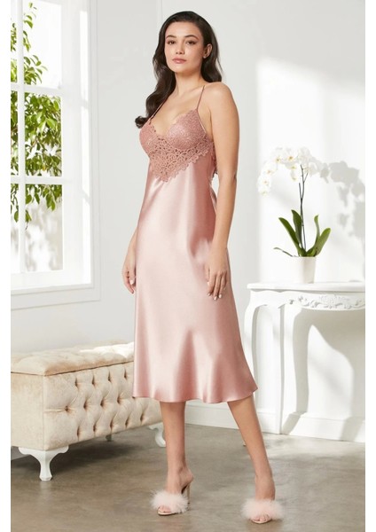 6'lı Saten Gecelik Sabahlık Takım Çeyiz Seti 6700 - Brandy modelleri