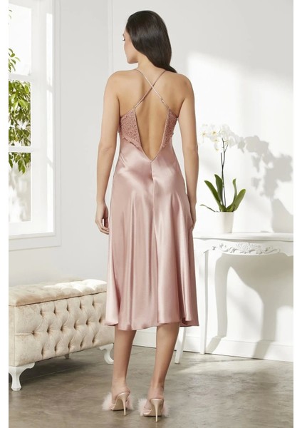 6'lı Saten Gecelik Sabahlık Takım Çeyiz Seti 6700 - Brandy fırsatları