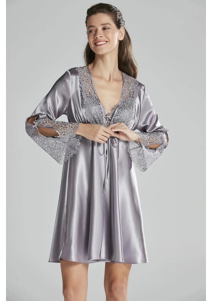 6'lı Saten Gecelik Sabahlık Takım Çeyiz Seti 6625 - Royal fiyatları