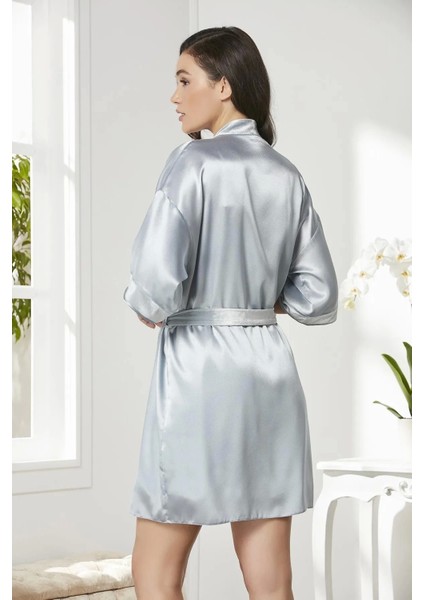 Saten Kadife Gecelik ve Sabahlık Takımı 4045 - Mist modelleri