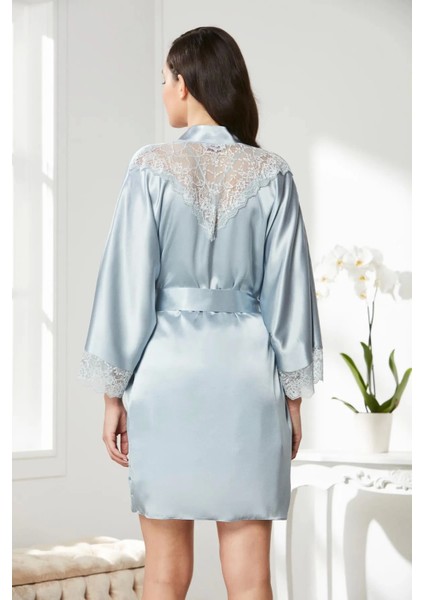 Saten Dantelli Gecelik ve Sabahlık Takımı 4280 - Mist modelleri