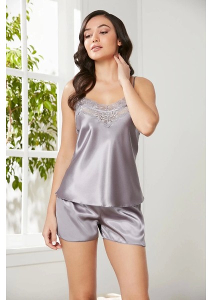 3'lü Saten Gecelik ve Şifon Sabahlık Takımı 2475 - Royal modelleri