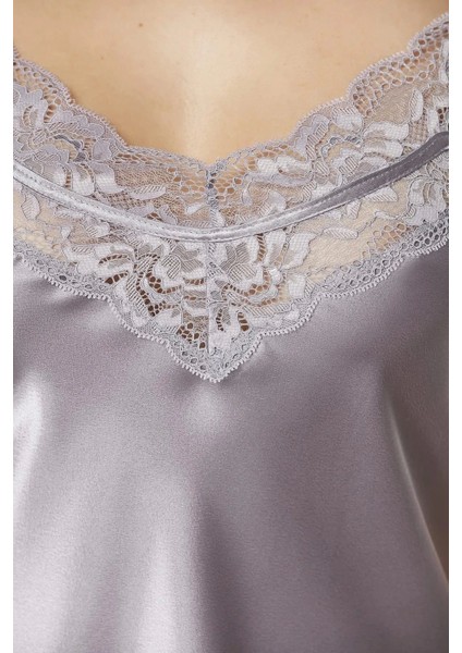 3'lü Saten Gecelik ve Şifon Sabahlık Takımı 2475 - Royal indirimleri