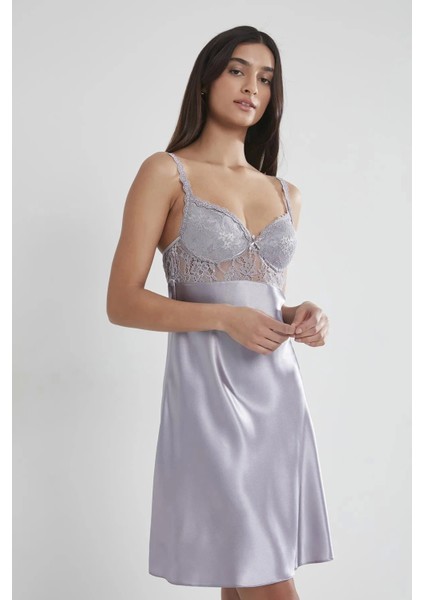 Saten Dantelli Gecelik ve Sabahlık Takımı 4090 - Royal indirimleri