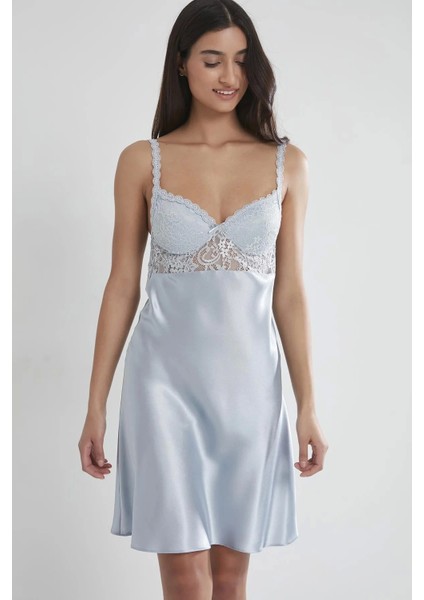 Saten Dantelli Gecelik ve Sabahlık Takımı 4090 - Mist fırsatları