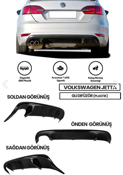 Volkswagen Jetta Gli Difüzör Piano Black Plastik