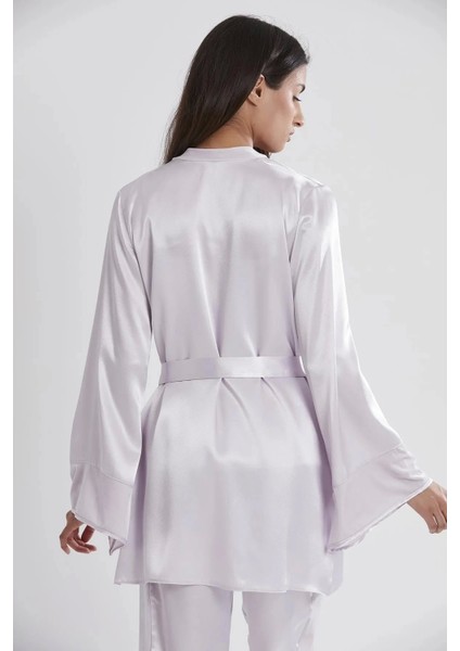 Kadife Saten 3'lü Kadın Pijama Takımı 2040 - Viola fırsatları