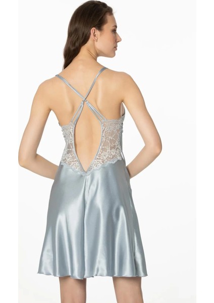 Saten Dantelli Gecelik ve Sabahlık Takımı 4300 - Mist indirimleri